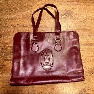 Vintage Cartier Burgundy Bordeaux Leather Bag